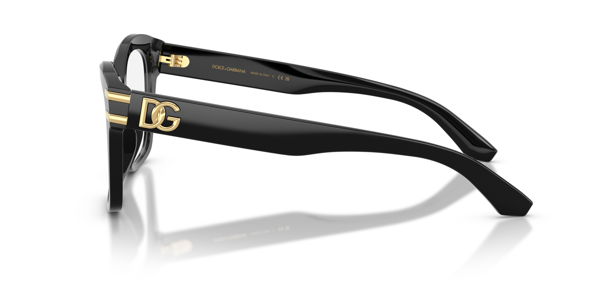 DG3419 Zwart AcetaatEyeglass Frames van B24, Zijaanzicht