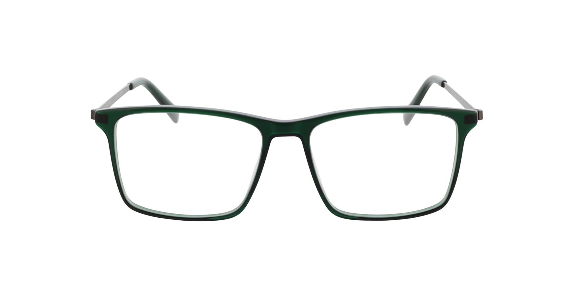 Perry Kristal donkergroen  &  mat gunmetal AcetaatEyeglass Frames van B24, Vooraanzicht