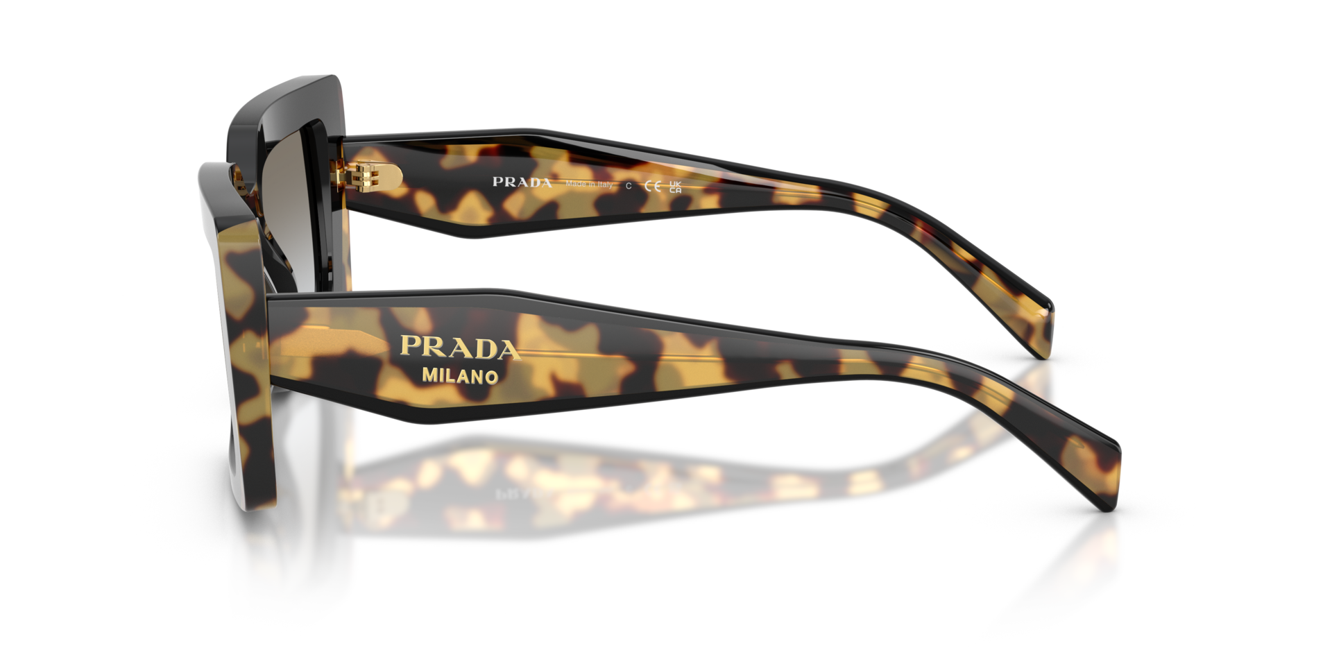 PR D01S Black & Medium Tortoise AcetaatSunglass Frames van B24, Zijaanzicht