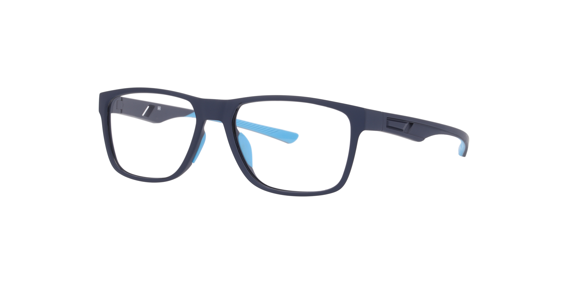 Indiana Navy Blue KunststofEyeglass Frames van B24, Hoekweergave