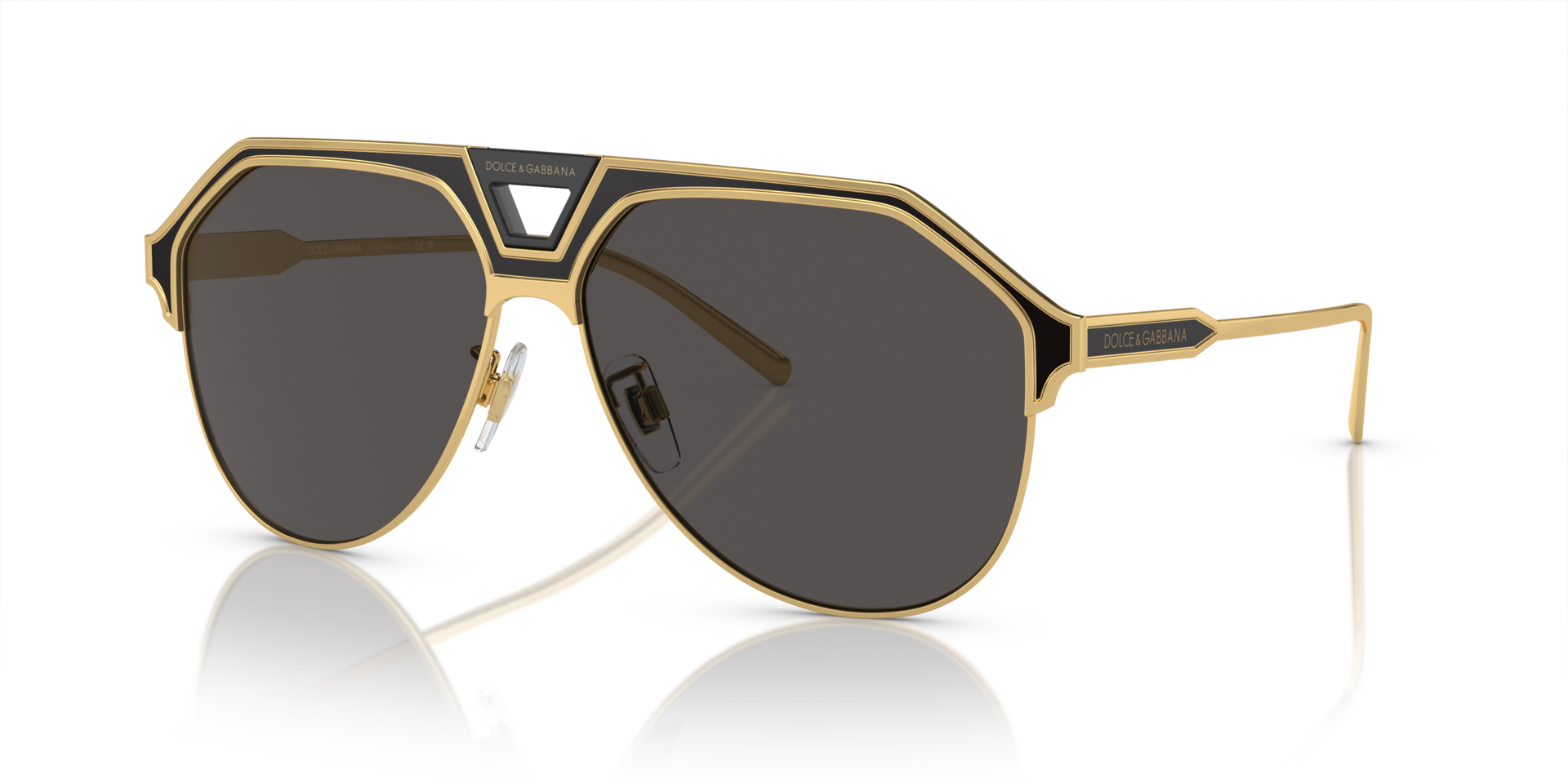 DG2257 Goud & matzwart MetaalSunglass Frames van B24, Hoekweergave