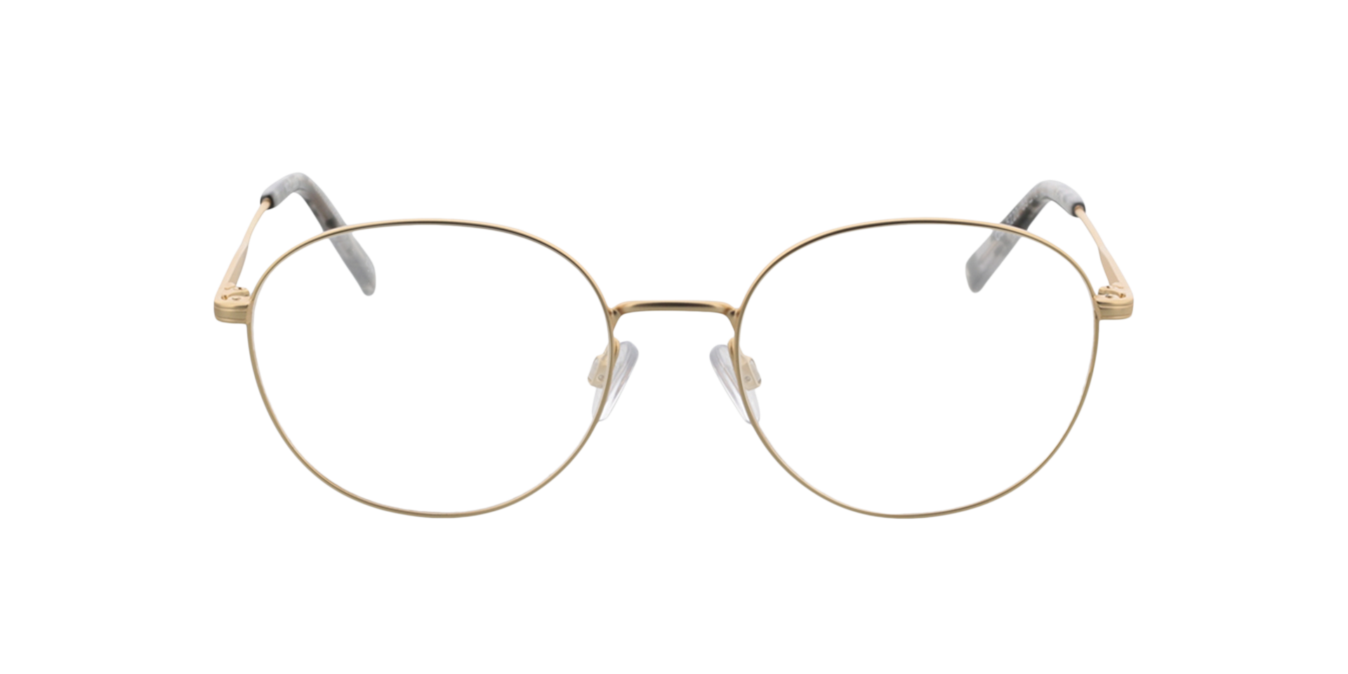 Julia Satin Gold  &  Grey Havana MetallEyeglass Frames von B24, Vorderansicht