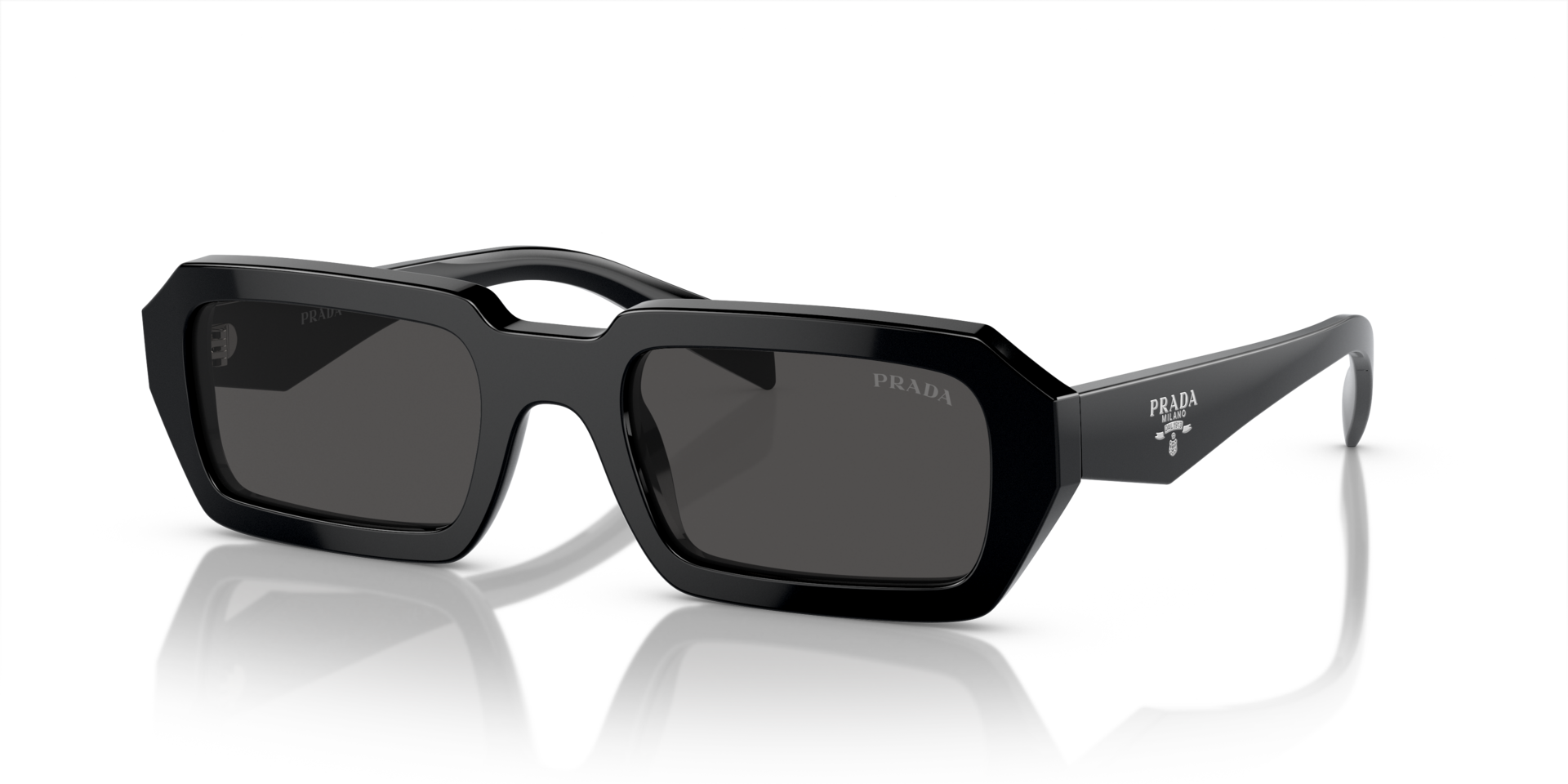 PR A12S Schwarz AcetatSunglass Frames von B24, Dreiviertelansicht