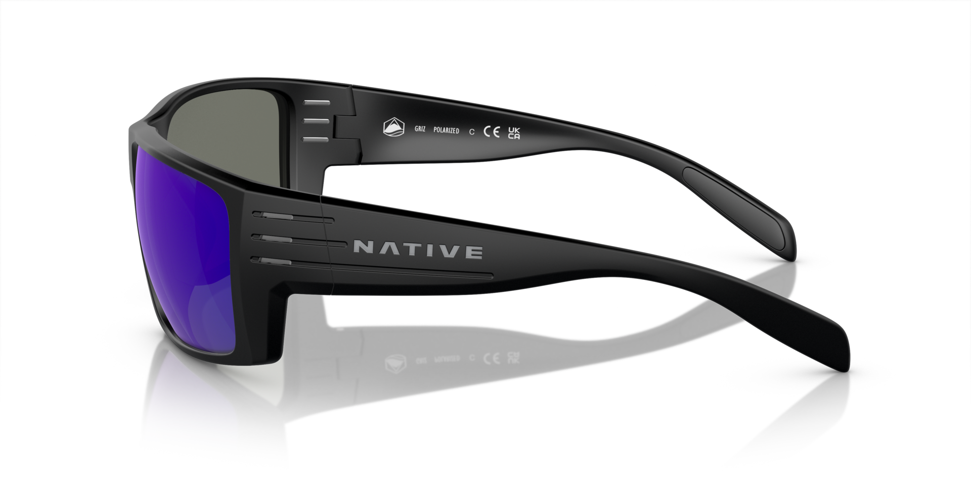 XD9014 Matt Schwarz KunststoffSunglass Frames von B24, Seitenansicht