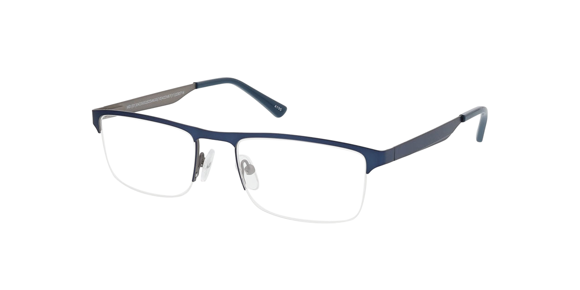 Vancouver Matblauw  &  matzilver  &  blauw MetaalEyeglass Frames van B24, Hoekweergave