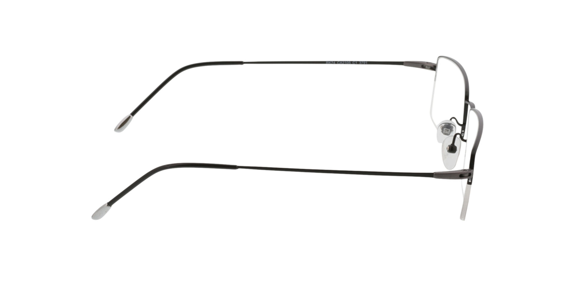 Kassel Schwarz MetallEyeglass Frames von B24, Seitenansicht