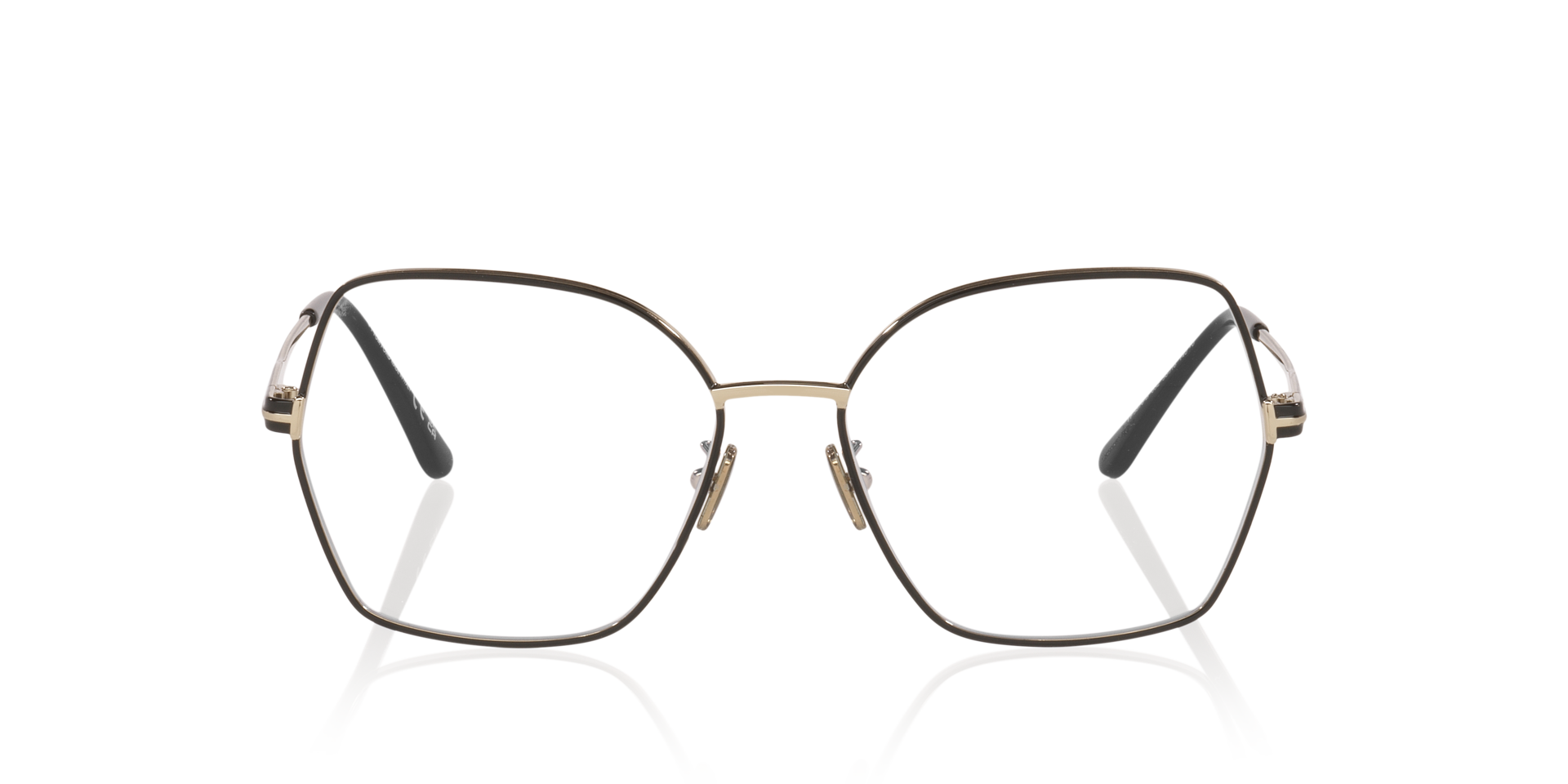 FT5876-B Tan MetaalEyeglass Frames van B24, Vooraanzicht