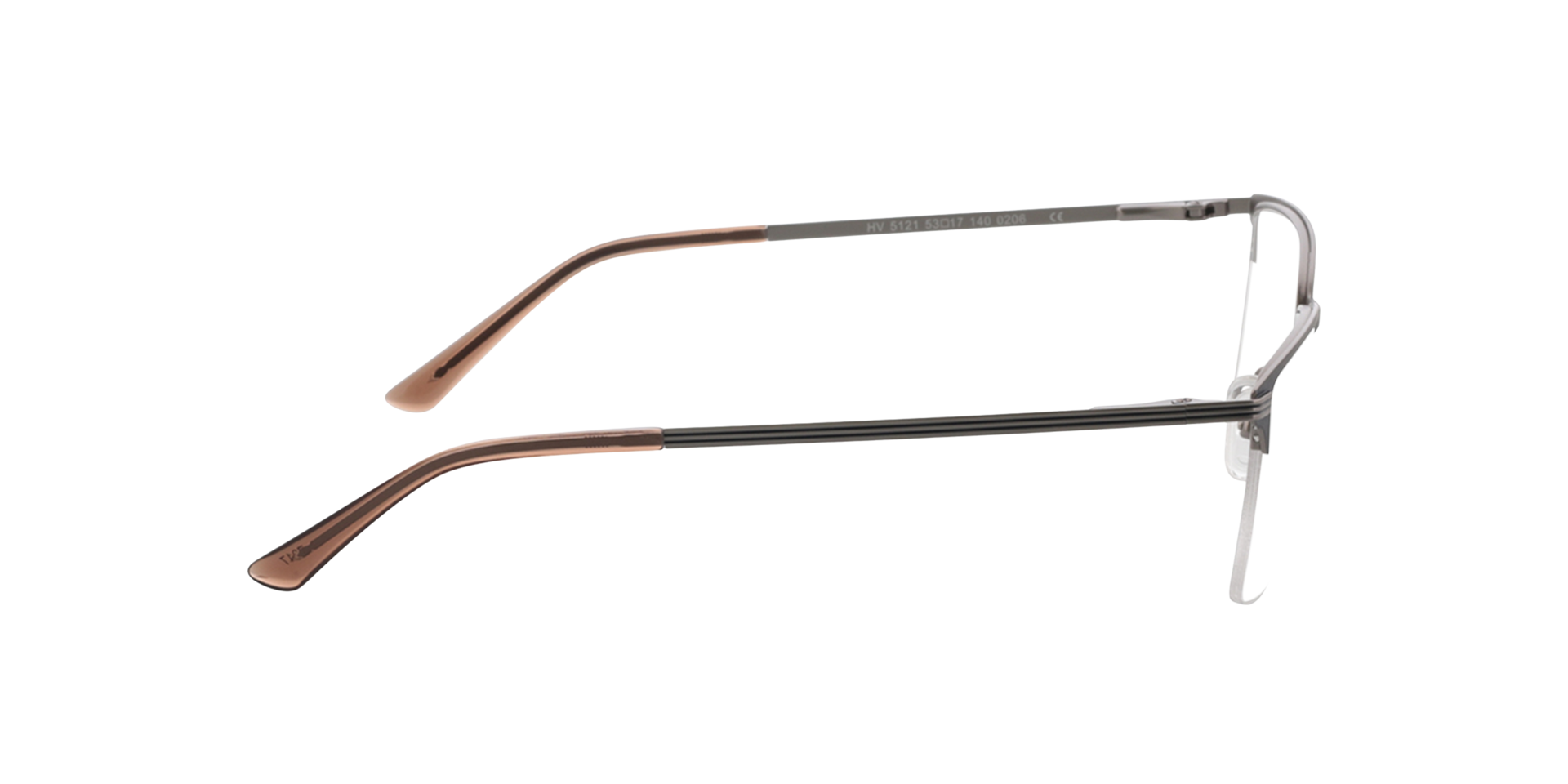 Ross Matzilver  &  blauw MetaalEyeglass Frames van B24, Zijaanzicht