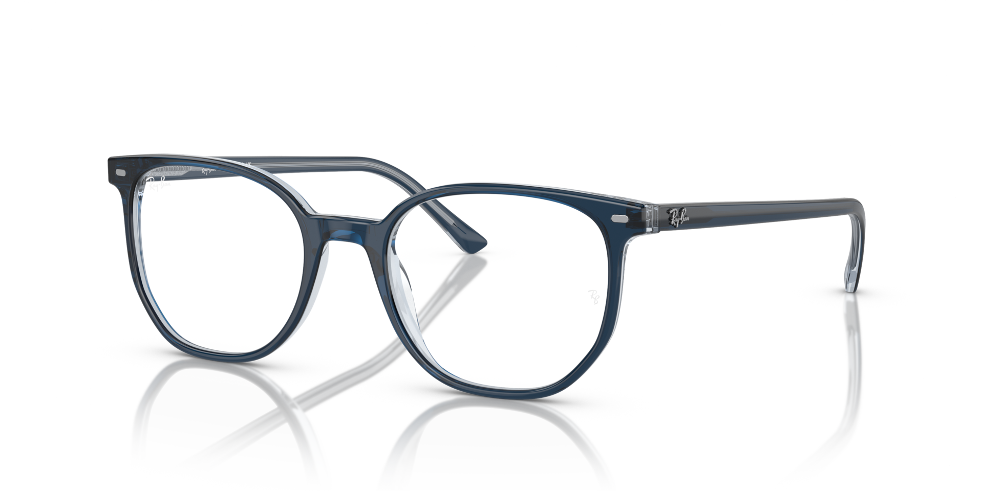 RB5397 Blue On Transparent Blue AcetatEyeglass Frames von B24, Dreiviertelansicht