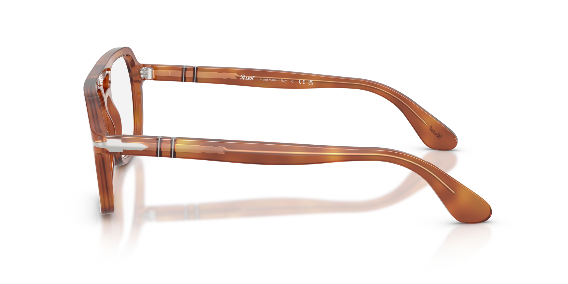 PO3394V Terra Di Siena AcetaatEyeglass Frames van B24, Zijaanzicht