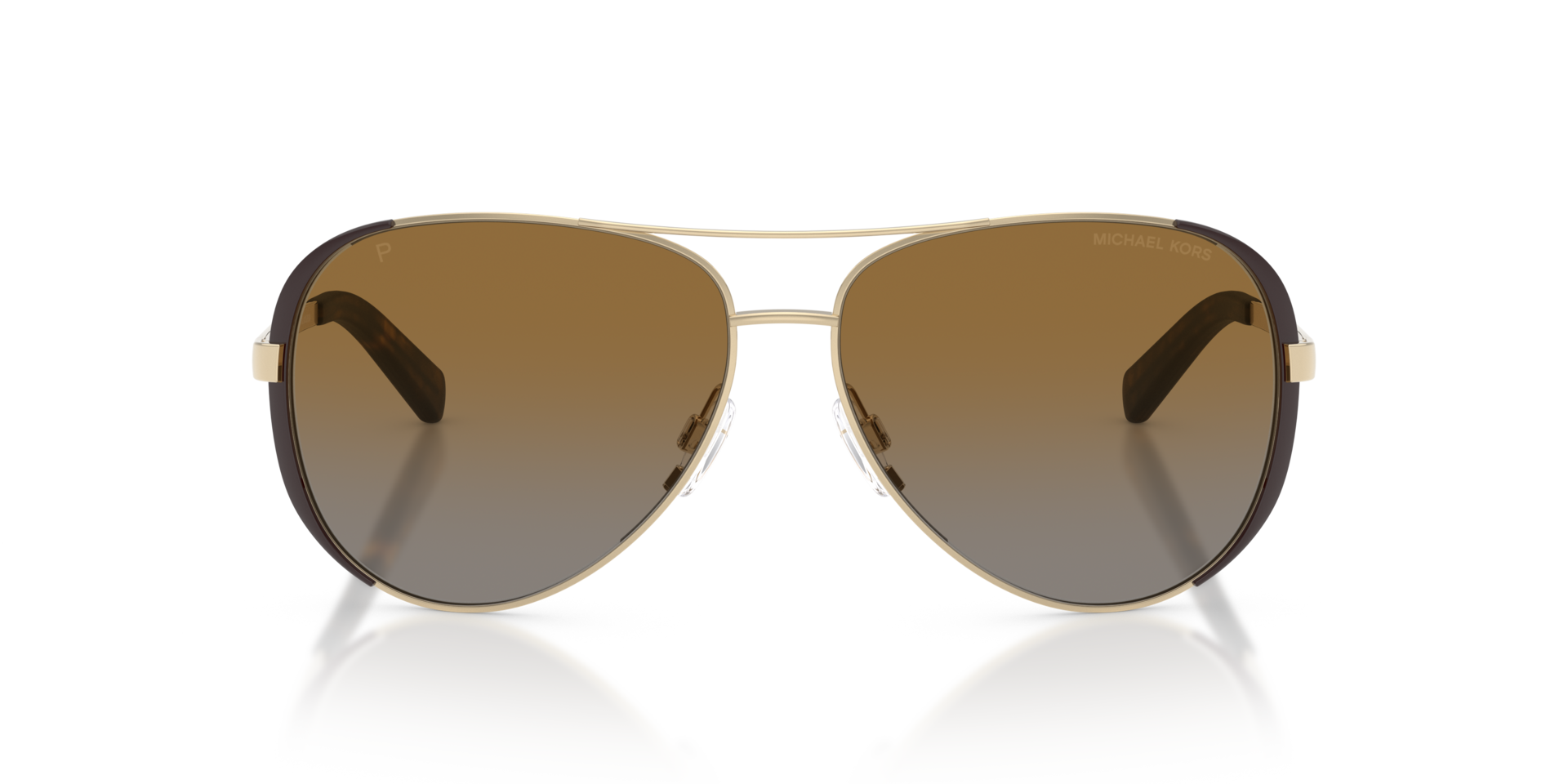 MK5004 Gold & Braun MetallSunglass Frames von B24, Vorderansicht
