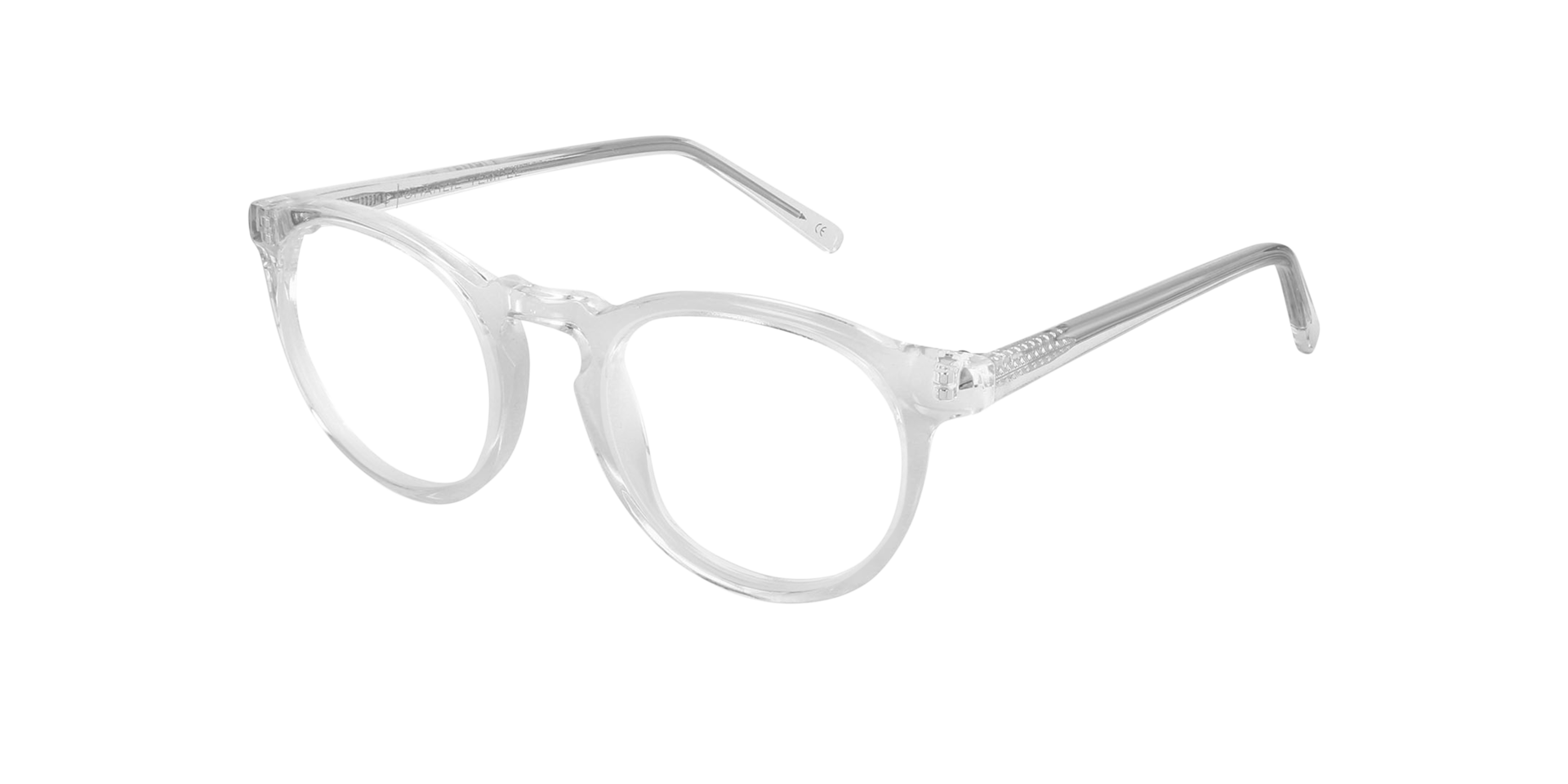 Sam White Crystal AcetaatEyeglass Frames van B24, Hoekweergave