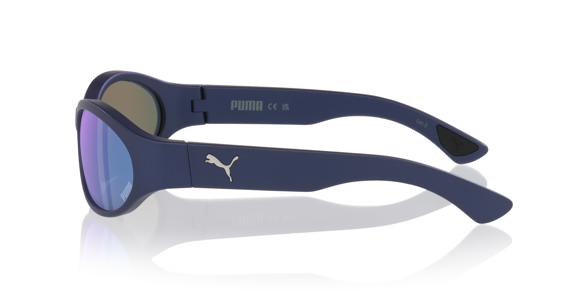 Pu0520S Blauw KunststofSunglass Frames van B24, Zijaanzicht