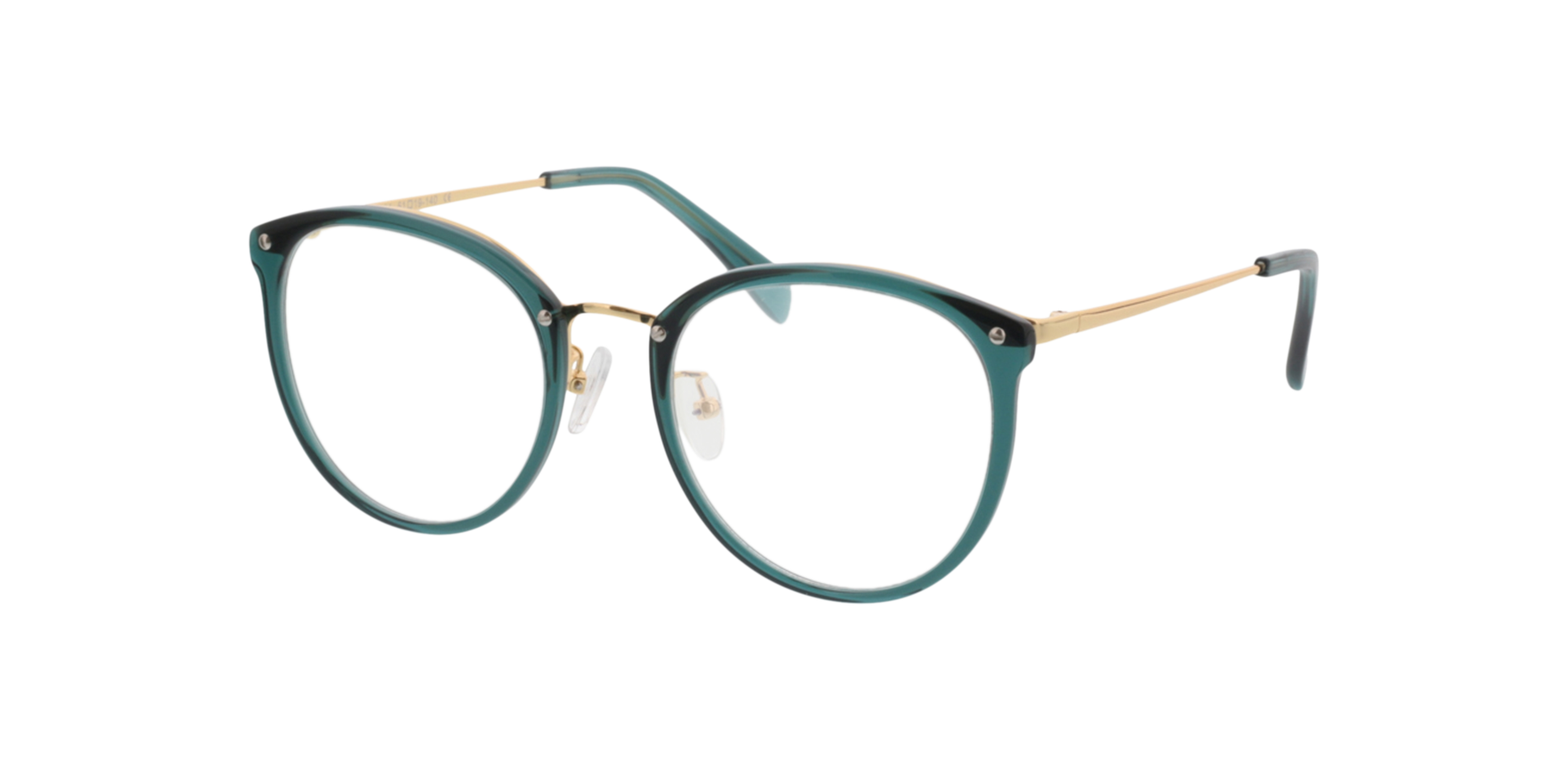 Charlotte Green  &  Gold AcetatEyeglass Frames von B24, Dreiviertelansicht