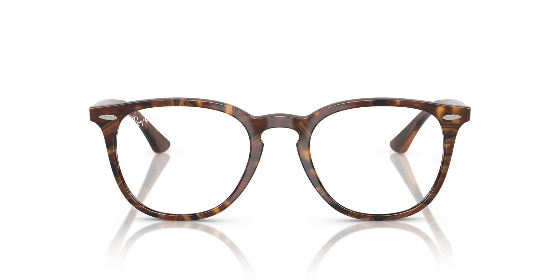 RB7159 Transparent Fantasy Brown Yellow KunststofEyeglass Frames van B24, Vooraanzicht
