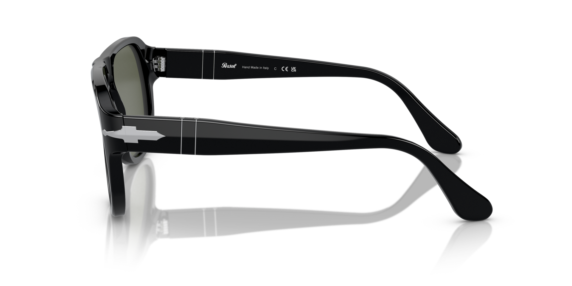 PO3310S Zwart AcetaatSunglass Frames van B24, Zijaanzicht