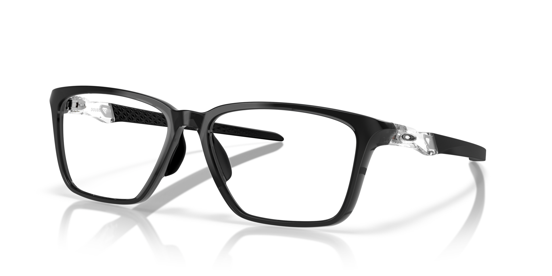 Double Down Inktzwart KunststofEyeglass Frames van B24, Hoekweergave