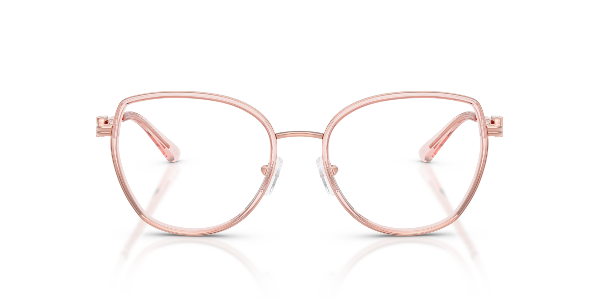MK3101 Roze transparant MetaalEyeglass Frames van B24, Vooraanzicht