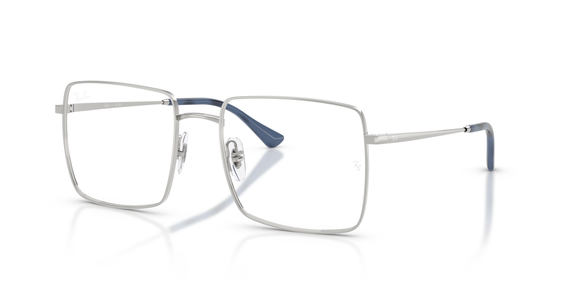 RB6553 Silber MetallEyeglass Frames von B24, Dreiviertelansicht