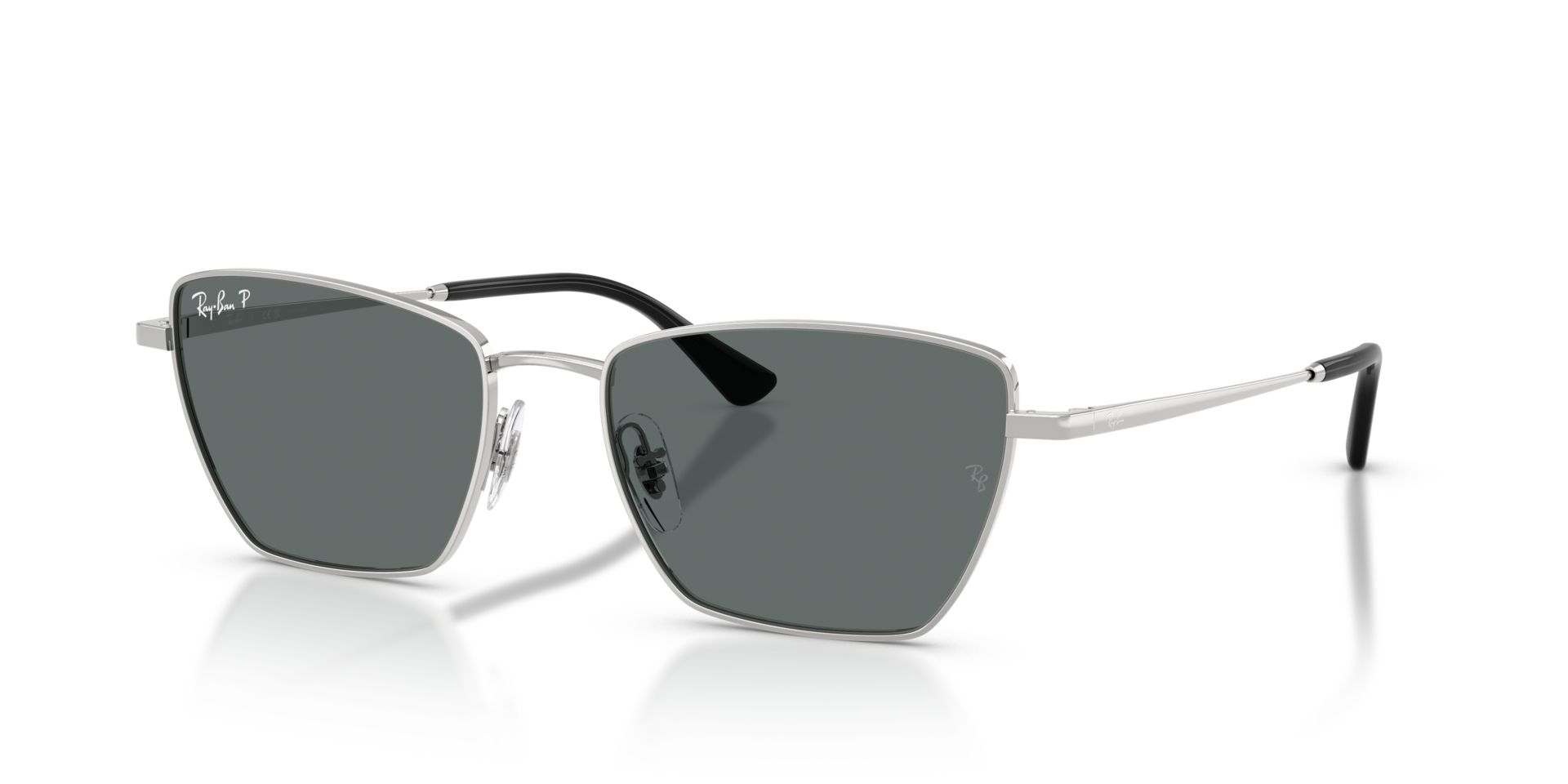 RB3783 Silber MetallSunglass Frames von B24, Dreiviertelansicht
