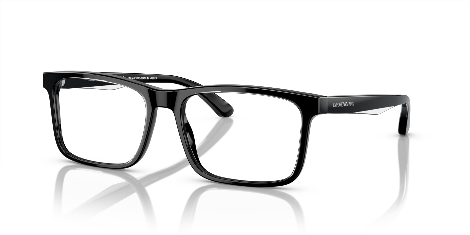EA3227 Shiny Black & Top Crystal AcetatEyeglass Frames von B24, Dreiviertelansicht