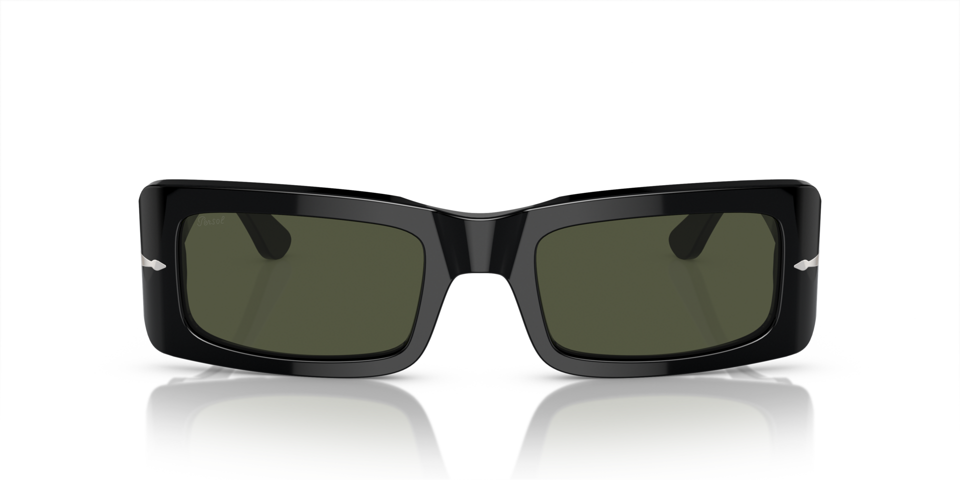 PO3332S Zwart AcetaatSunglass Frames van B24, Vooraanzicht