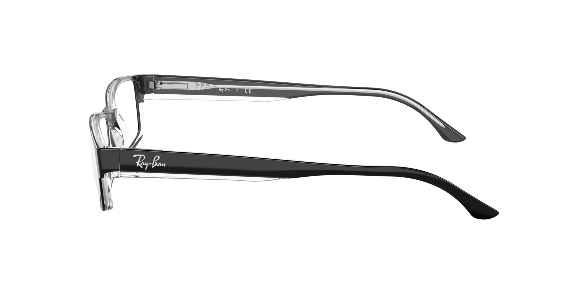 RB5114 Schwarz auf Transparent AcetatEyeglass Frames von B24, Seitenansicht