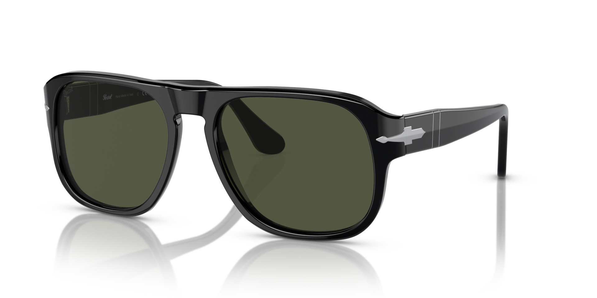PO3310S Zwart AcetaatSunglass Frames van B24, Hoekweergave