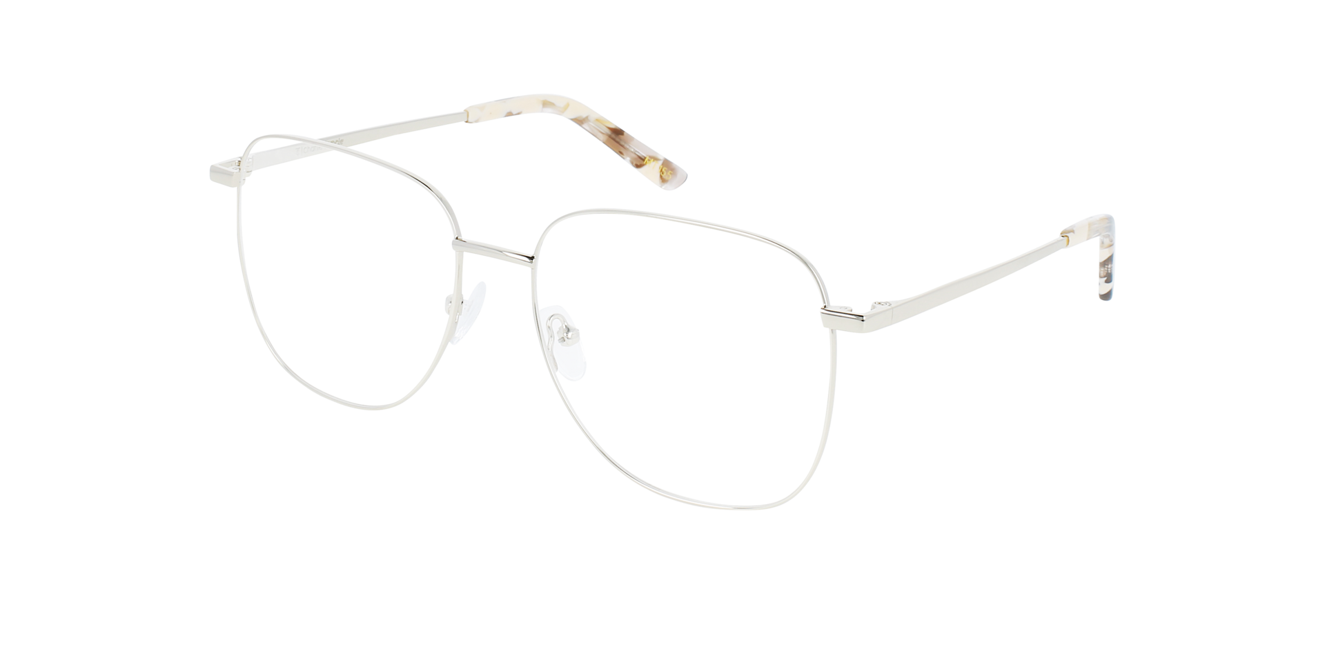 Miley Light Gold Metal MetaalEyeglass Frames van B24, Hoekweergave