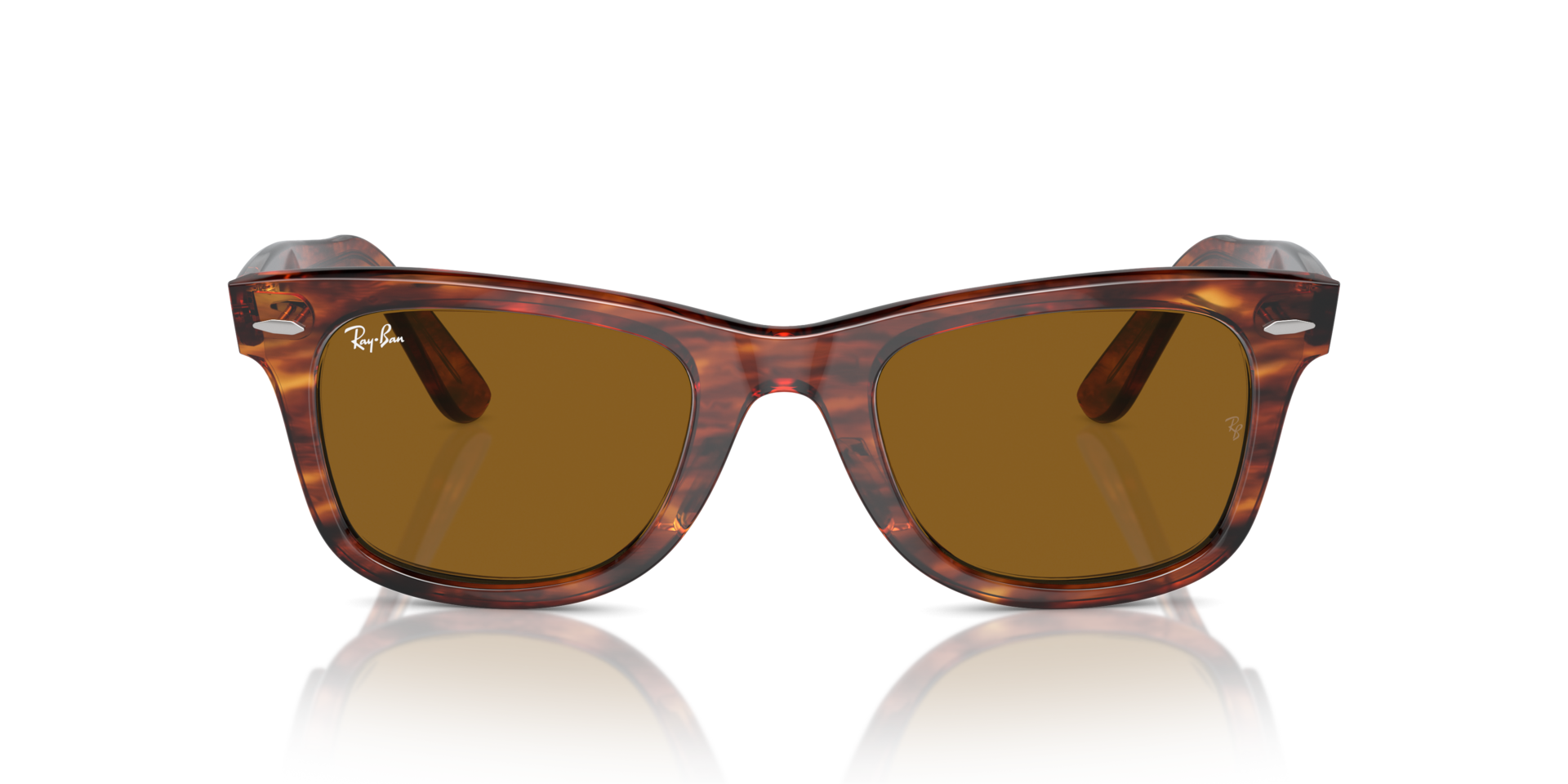 RB2140 Havana gestreept AcetaatSunglass Frames van B24, Vooraanzicht