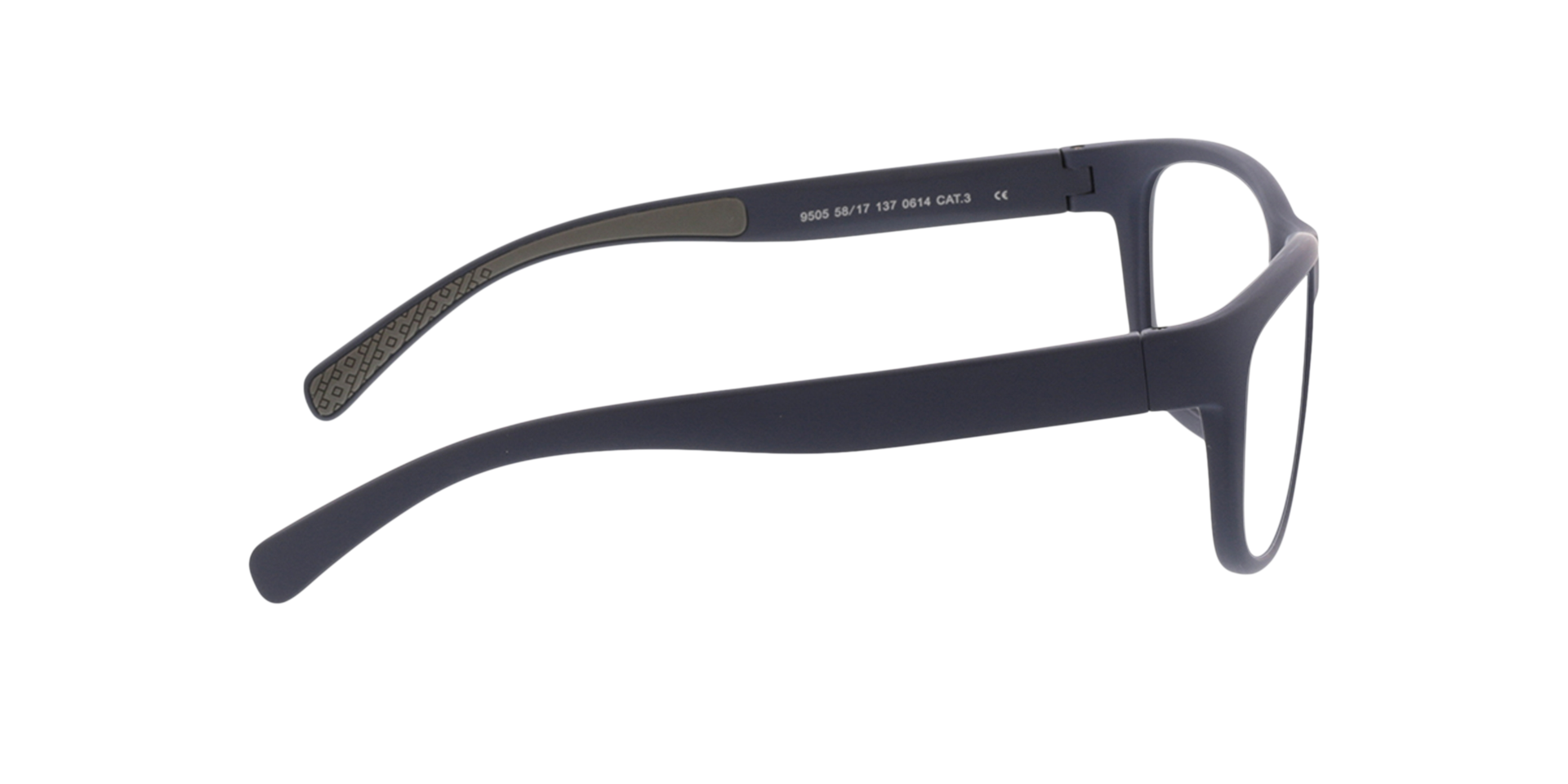 Pulse Matdonkerblauw  &  grijs KunststofEyeglass Frames van B24, Zijaanzicht