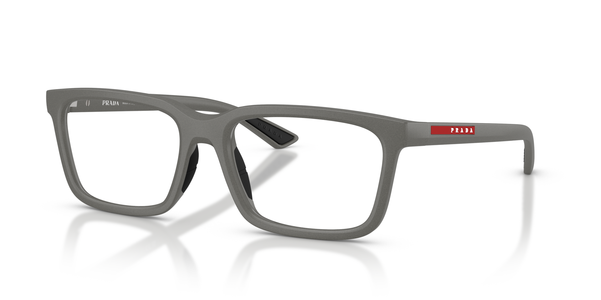 PS 02SV Metal Grey KunststofEyeglass Frames van B24, Hoekweergave