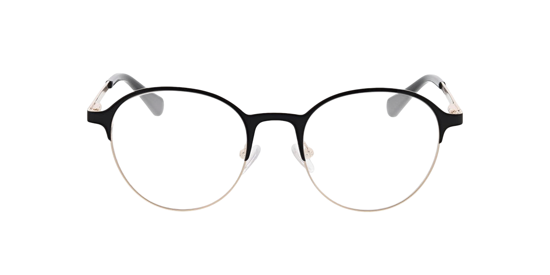 Neapel Matt Black  &  Gold  &  Black MetallEyeglass Frames von B24, Vorderansicht