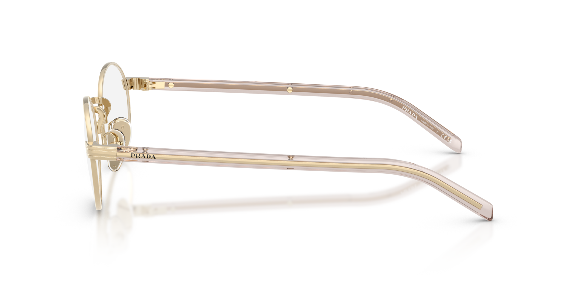 PR B55V Hellgold MetallEyeglass Frames von B24, Seitenansicht