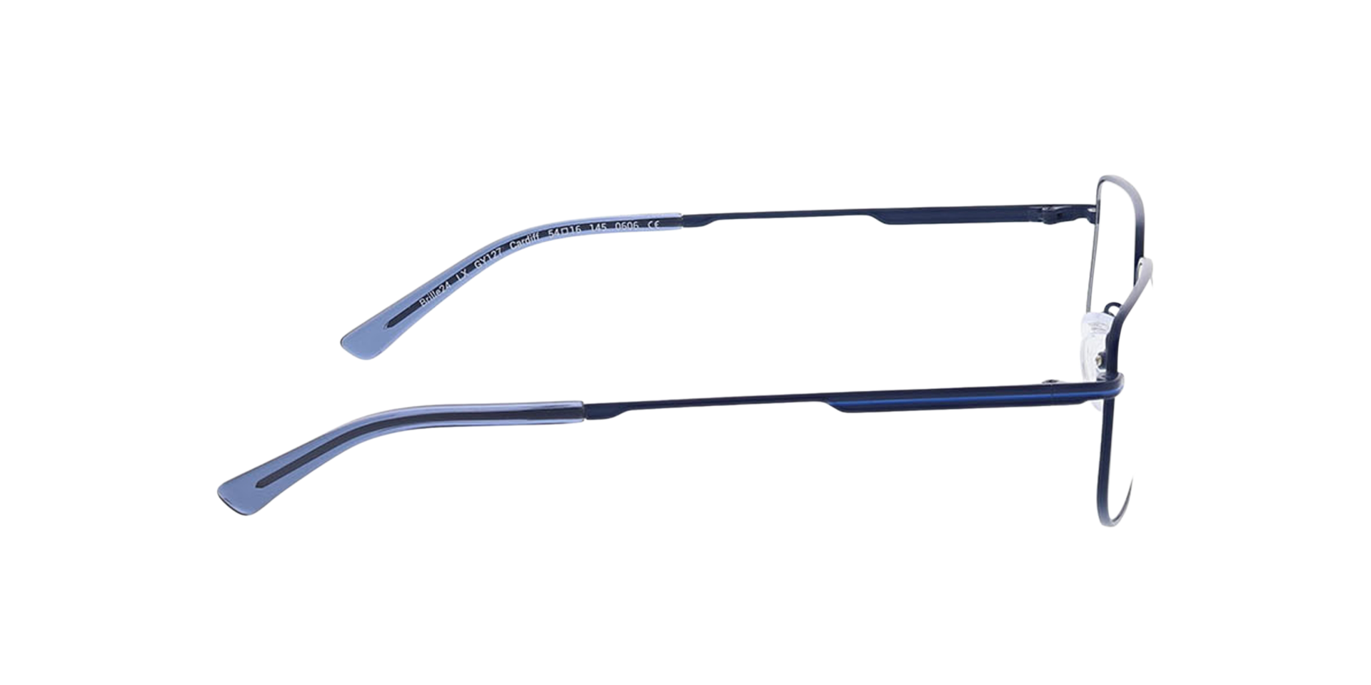 Cardiff Matt Navy Blue MetallEyeglass Frames von B24, Seitenansicht
