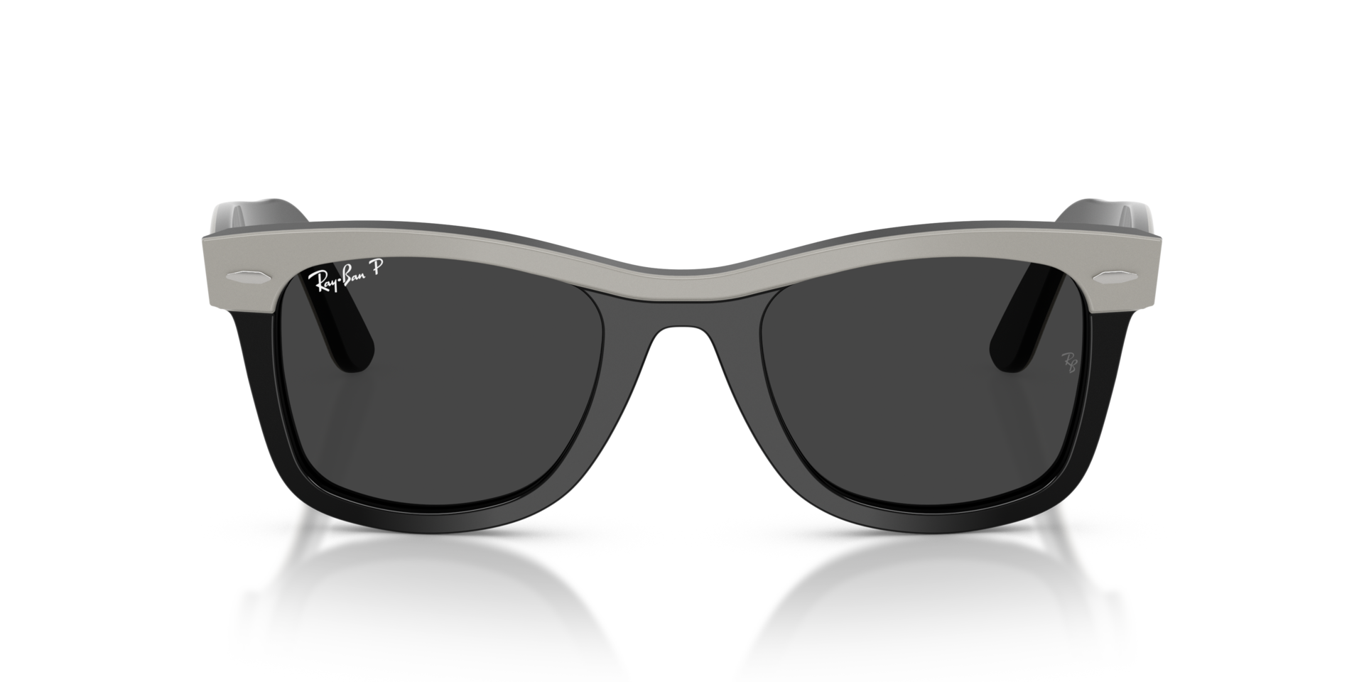 RB2240 Grijs op zwart AcetaatSunglass Frames van B24, Vooraanzicht
