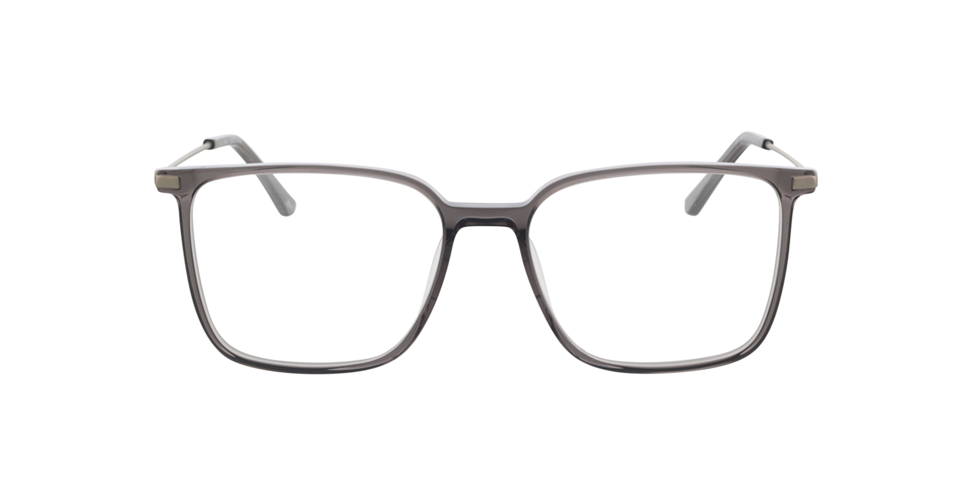 Barney Matt Silver  &  Crystal Grey AcetatEyeglass Frames von B24, Vorderansicht