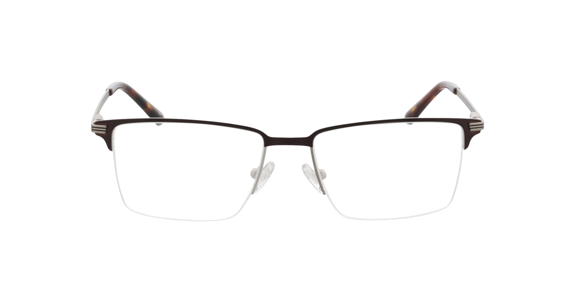 Ross Matzilver  &  bruin MetaalEyeglass Frames van B24, Vooraanzicht
