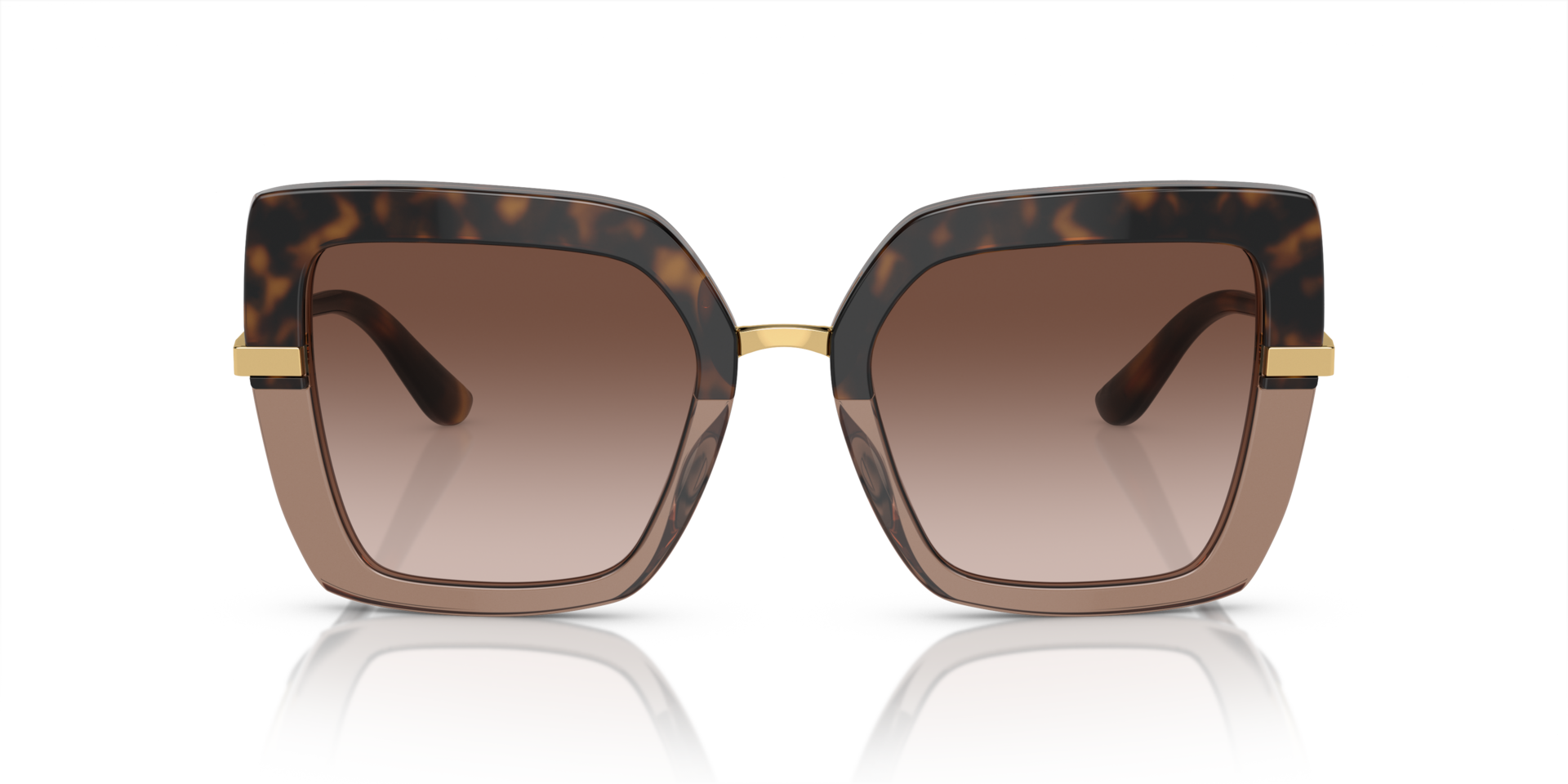 DG4373 Havana op transparant bruin AcetaatSunglass Frames van B24, Vooraanzicht