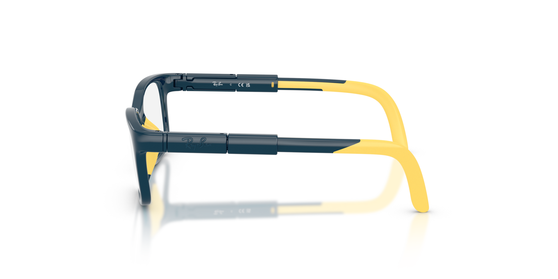 RBA1980 Blue & Yellow KunststofEyeglass Frames van B24, Zijaanzicht