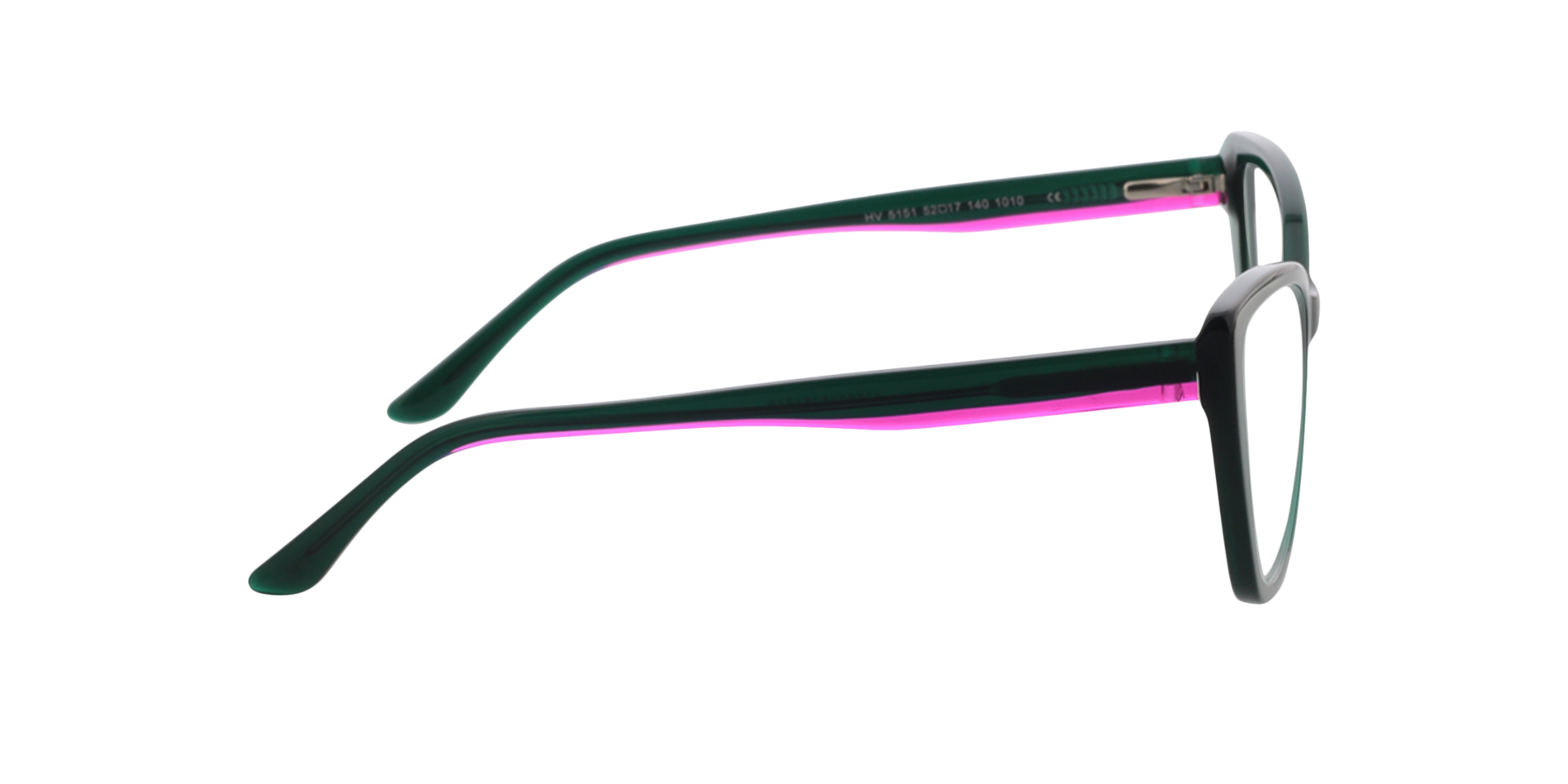 Jane Crystal Green  &  Crystal Pink AcetatEyeglass Frames von B24, Seitenansicht