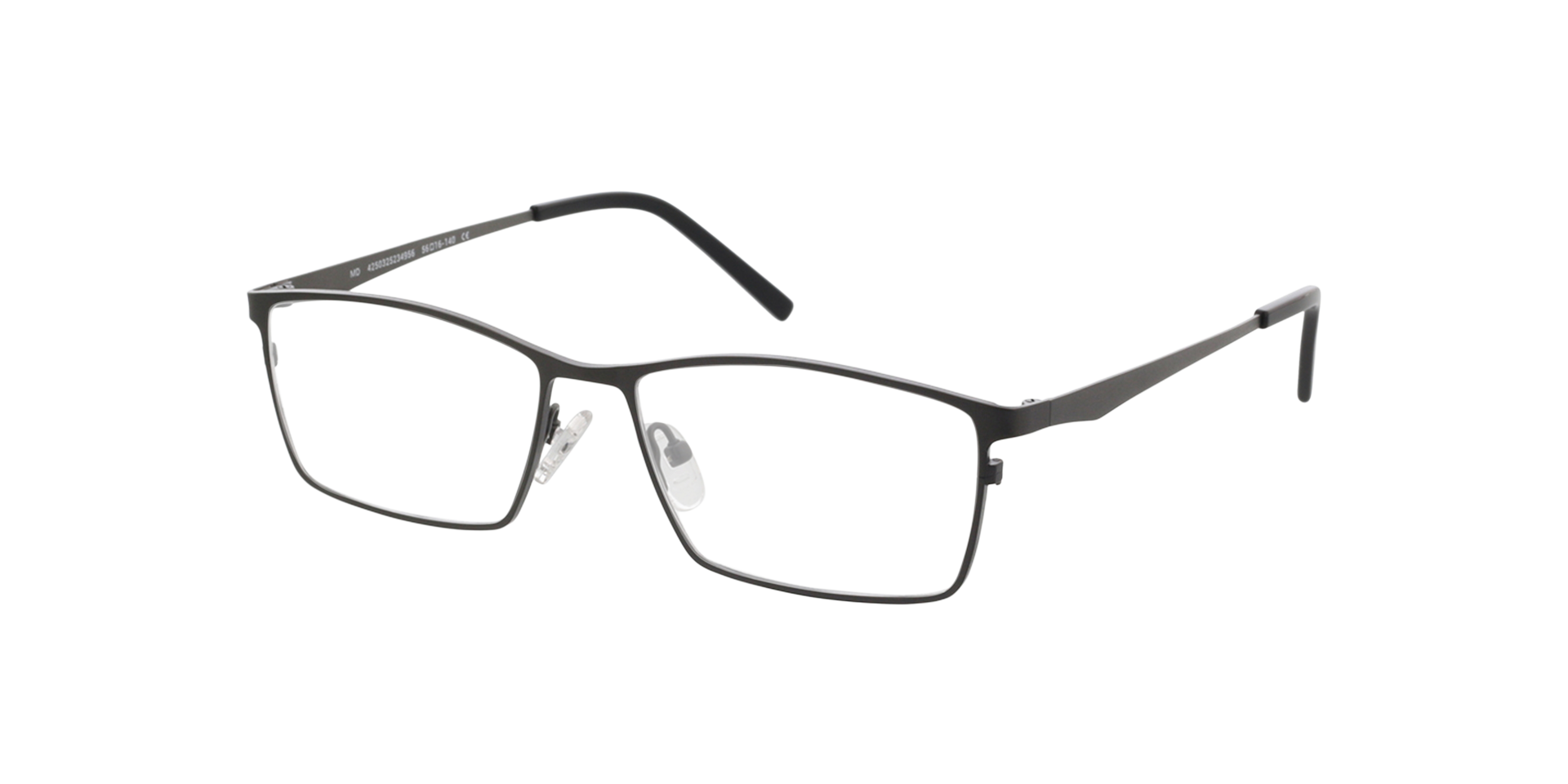 Prag Antraciet  &  zwart TitaanEyeglass Frames van B24, Hoekweergave