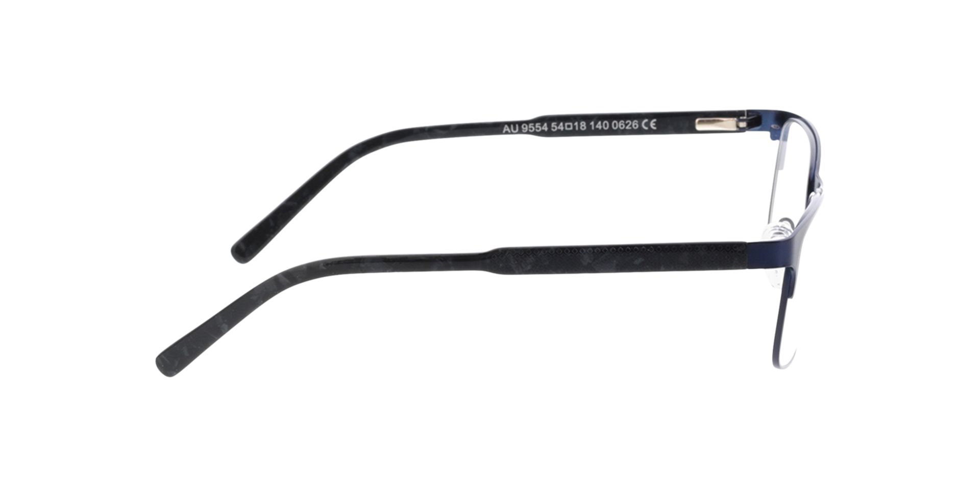 Sherman Blauw  &  gevlekt grijs MetaalEyeglass Frames van B24, Zijaanzicht