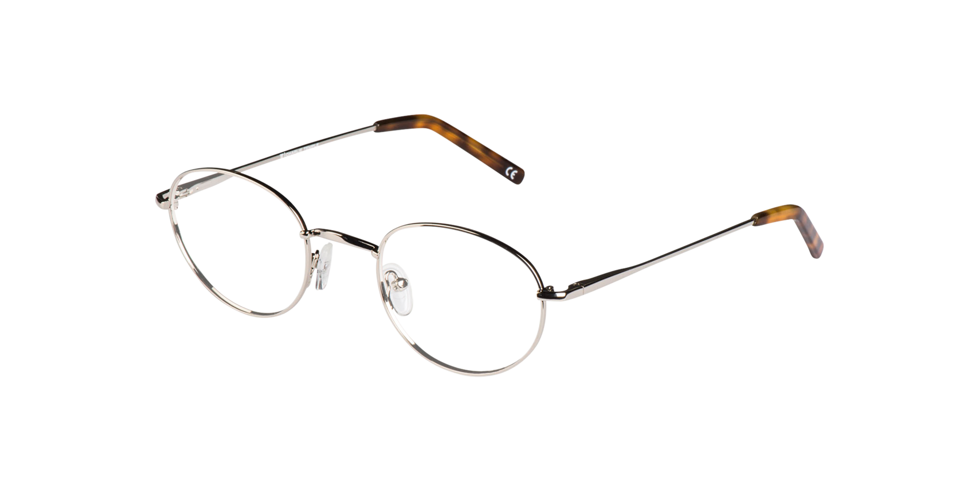 Clinton Silver Metal MetallEyeglass Frames von B24, Dreiviertelansicht