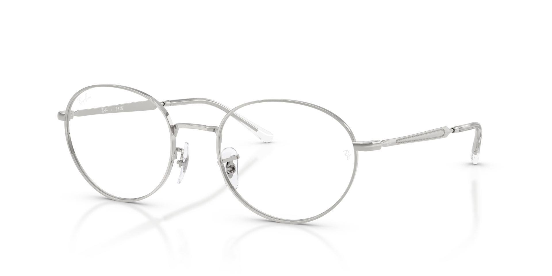 RB6558 Silber MetallEyeglass Frames von B24, Dreiviertelansicht