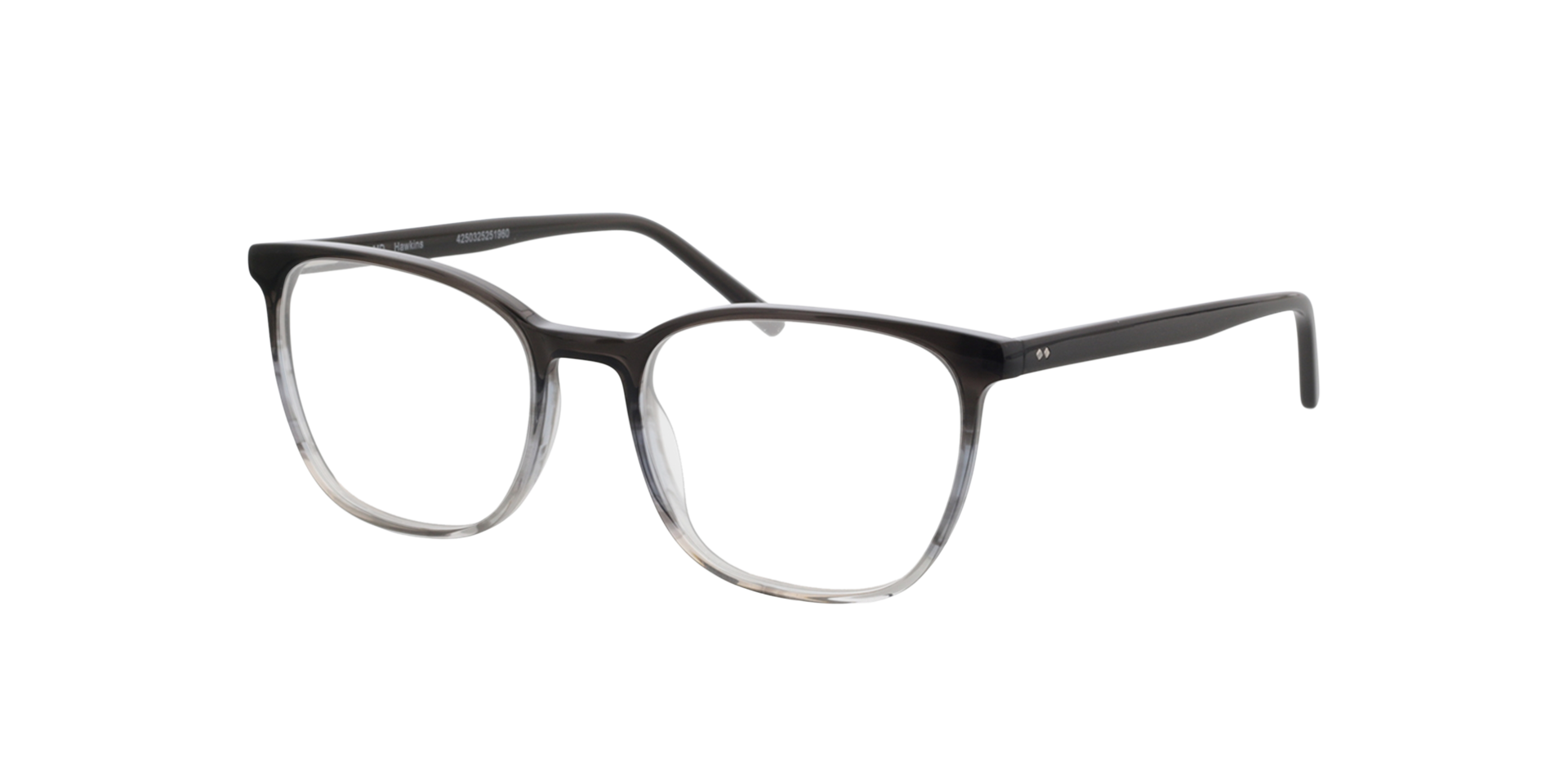 Hawkins Gradiënt grijs hoorn  &  donkergrijs AcetaatEyeglass Frames van B24, Hoekweergave