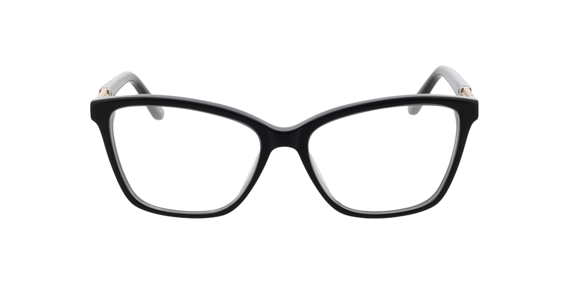 Lisa Schwarz & Gold AcetatEyeglass Frames von B24, Vorderansicht