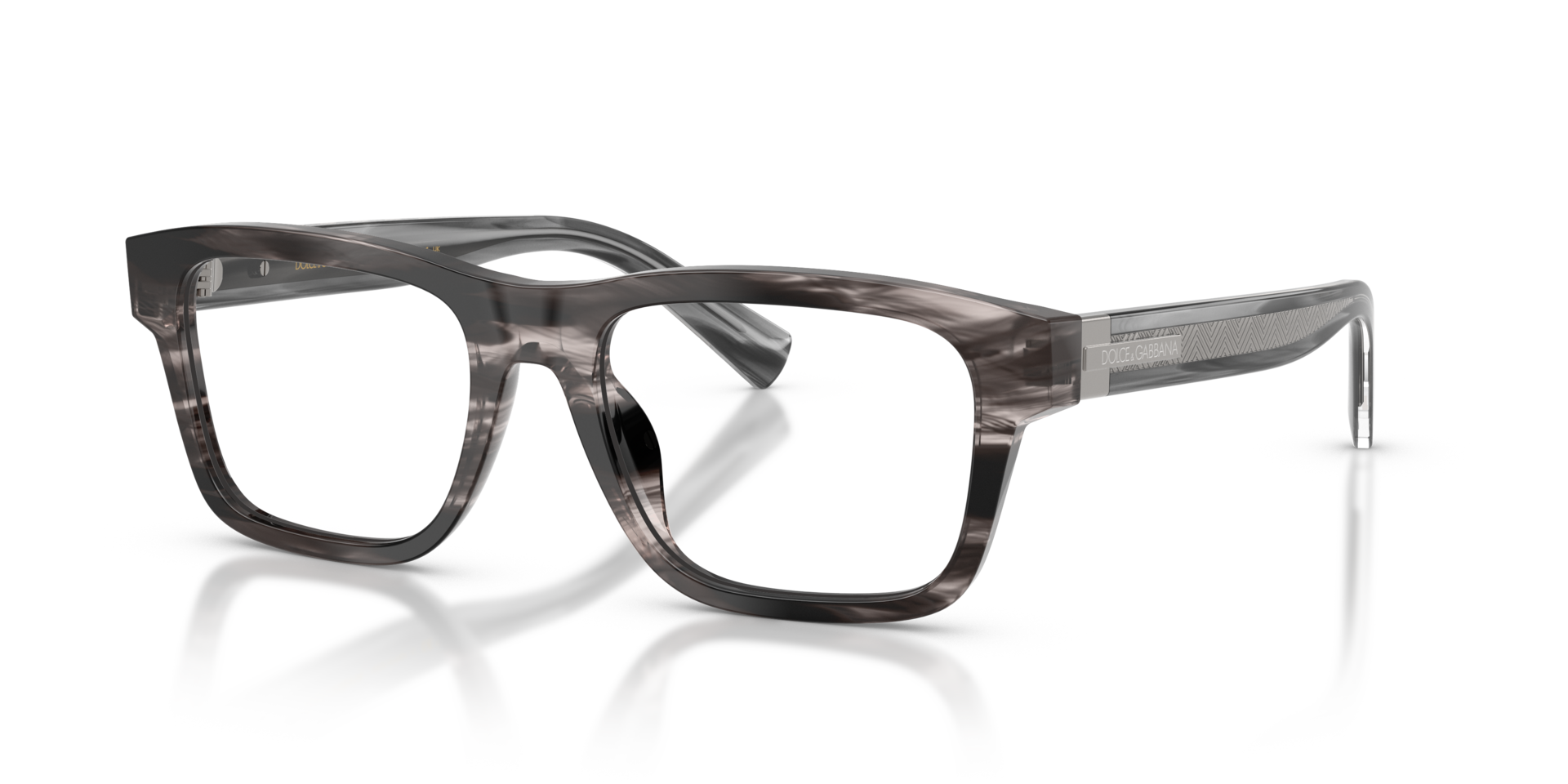 DG3446 Grau gestreift AcetatEyeglass Frames von B24, Dreiviertelansicht
