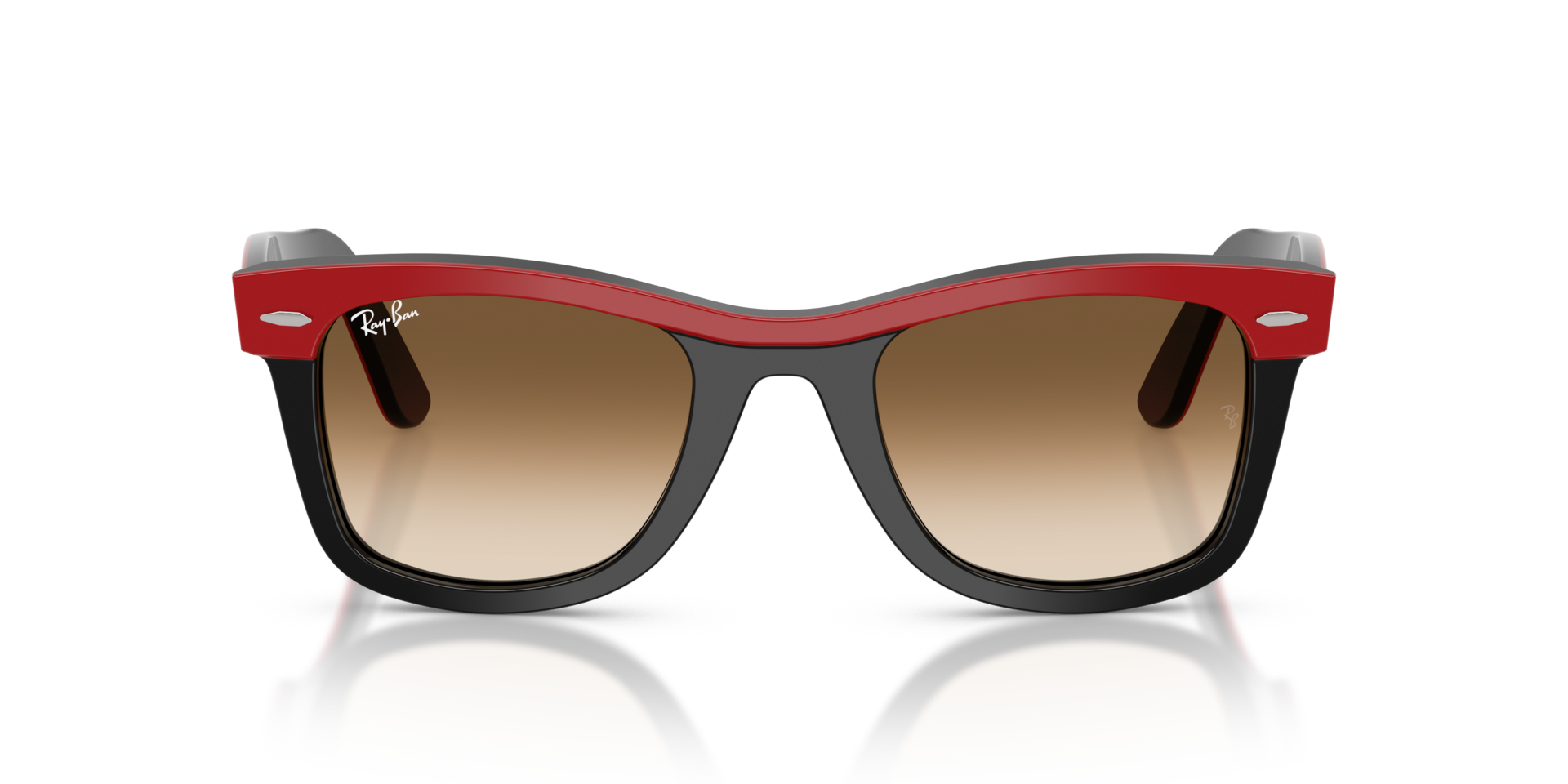 RB2240 Red On Black AcetatSunglass Frames von B24, Vorderansicht