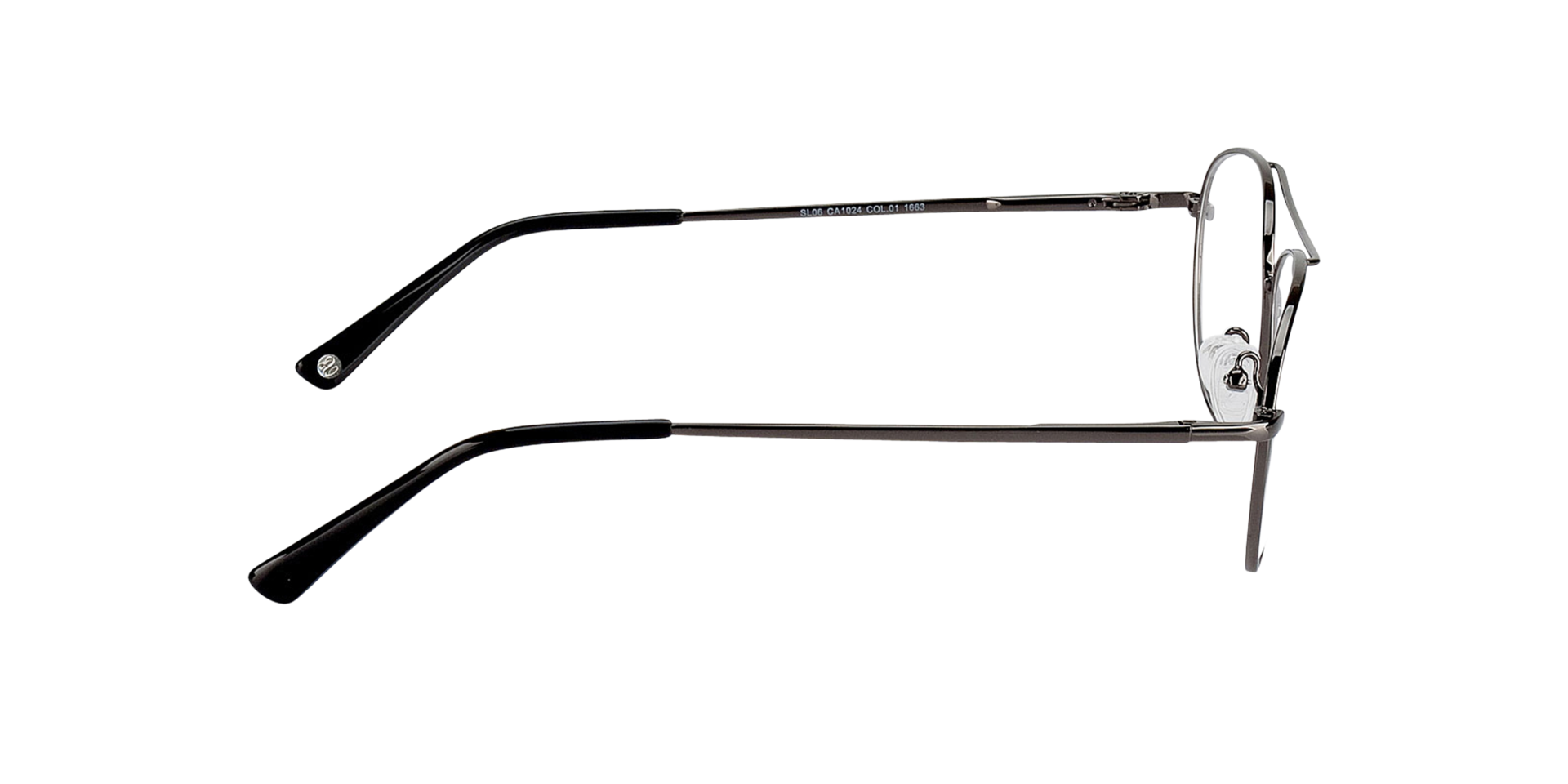 Glendale Antraciet MetaalEyeglass Frames van B24, Zijaanzicht